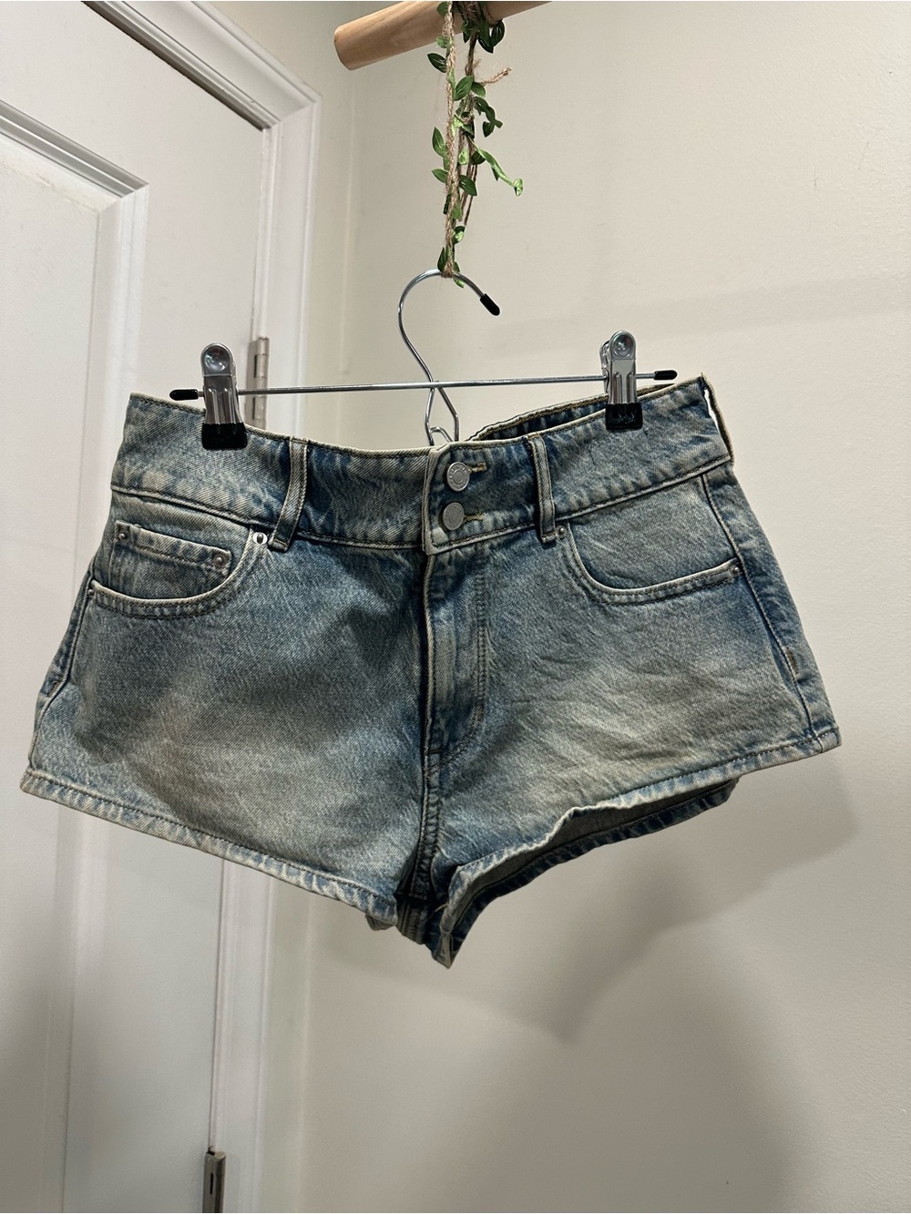 PacSun Light Blue High-Rise CHEEKY Denim Shorts
